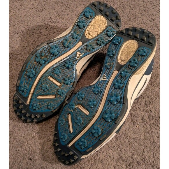 Adidas Adipower Boost 2 White Blue Golf Shoes Q44665 Men's 12 - Picture 4 of 6